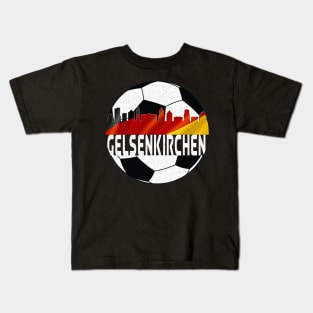 Gelsenkirchen Germany Euro 2024 football—White text Kids T-Shirt
